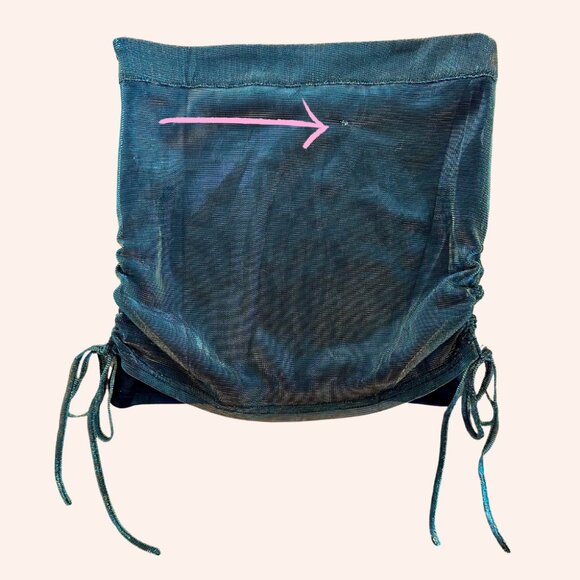 Lenni metallic mesh overlay strapless top - Picture 2 of 6